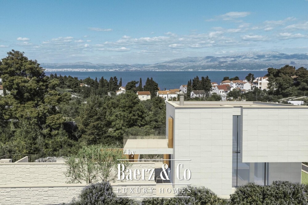 Brač, Sutivan, modern villa under construction with open sea view image
