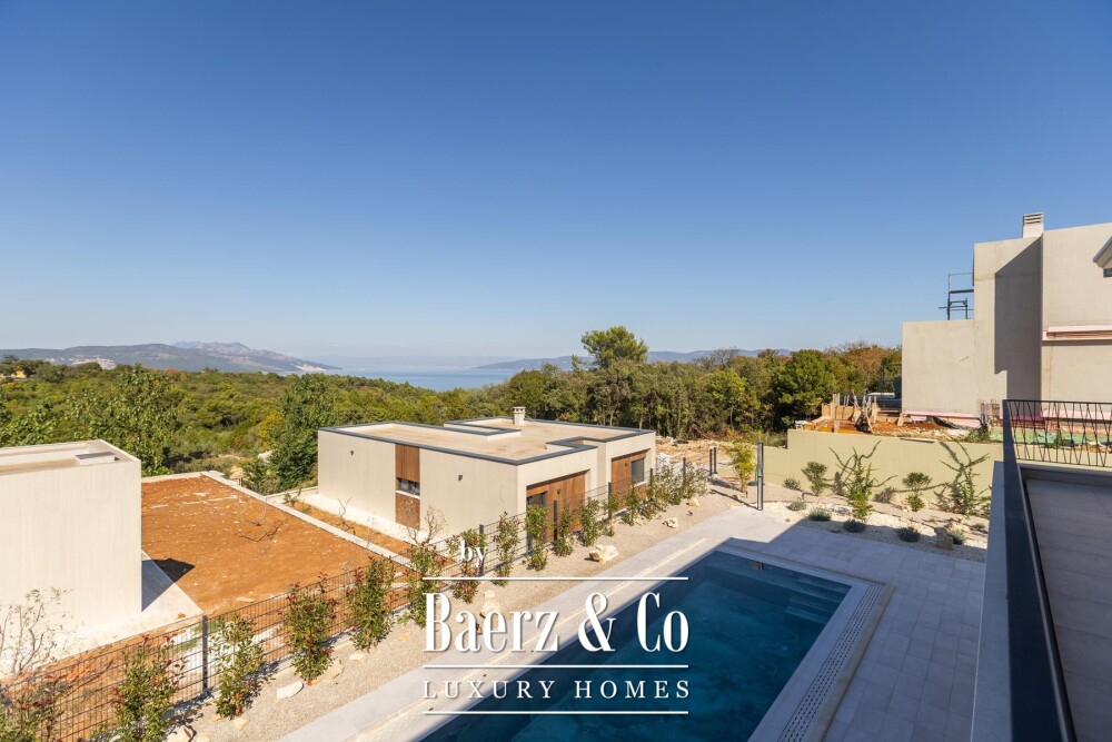 Labin, Drenje, modern villa with pool and open sea view image