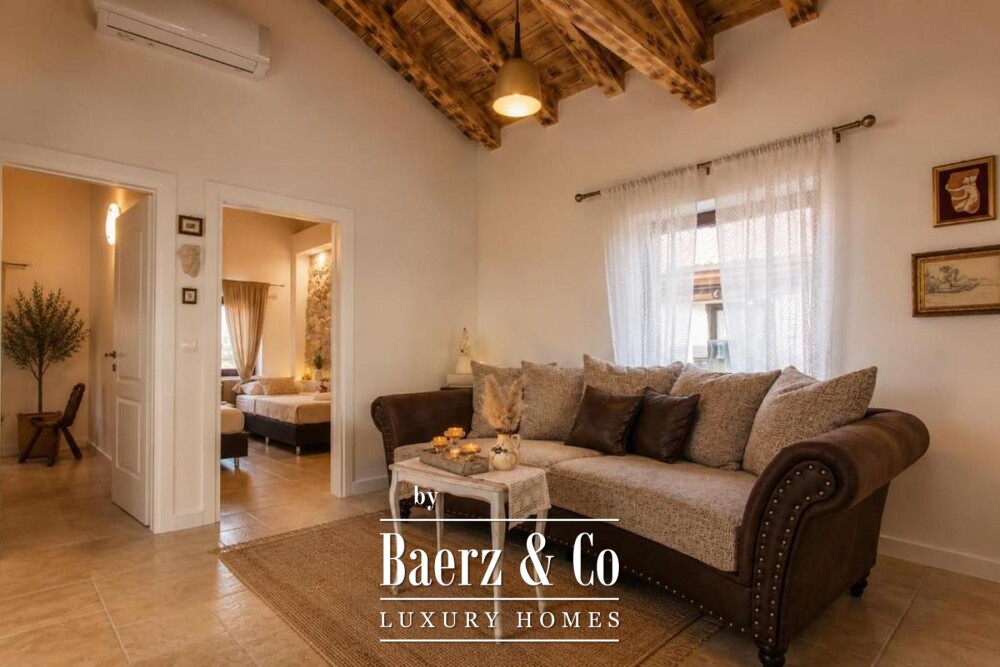 Trogir area, stone villa with a swimming pool and a Mediterranean garden image