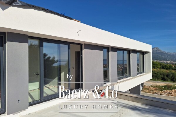 photo 2 Kaštel Novi, modern villa under construction with pool and sea view.