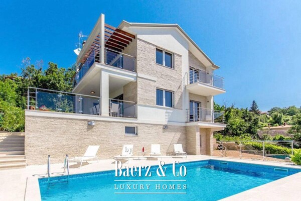 photo 1 Ičići, Poljane, elegant villa with panoramic views 275 m², swimming pool, garage